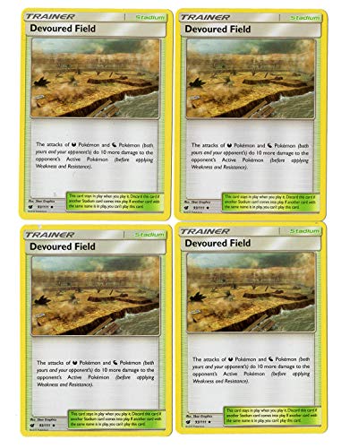 DEVOURED Field 93/111 - Sun Moon Crimson Invasion - Trainer Card Set - x4 Card Lot (Playset)