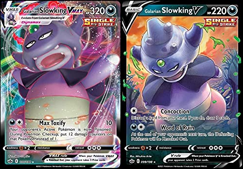 Galarian Slowking Vmax & V - Chilling Reign - Card Lot - 99/198 & 100/198 - Holo Rare
