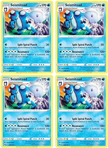 Pokemon - Seismitoad - Rebel Clash x4 Card Playset - 46/192 Rare