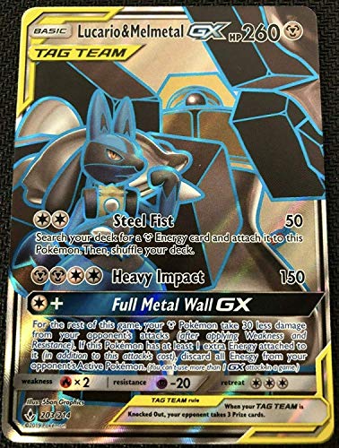 Lucario&Melmetal GX 203/214 - Full Art - Unbroken Bonds - NM/M - Guaranteed authentic