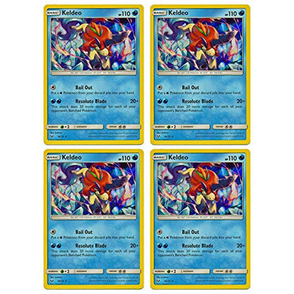 Pokemon Shining Legends - Keldeo - 26/73 Holo Rare - x4 Card Lot Playset