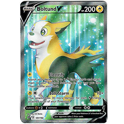 Boltund V 181/192 - Full Art - Ultra Rare - Pokemon Sword and Shield Rebel Clash