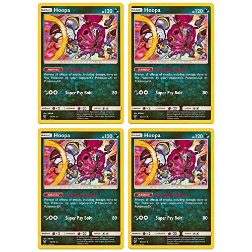 Pokemon Shining Legends - Hoopa - 55/73 Holo Rare - x4 Card Lot Playset