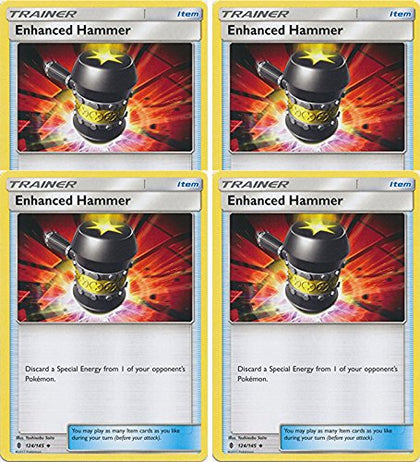 Enhanced Hammer 124/145 - Sun Moon Guardians Rising - Trainer Card Set - x4 Card Lot (Playset)