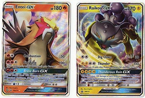 Legendary Pokemon Card Lot - Entei GX & Raikou GX - Black Star Promo –  Dan123yal Toys+