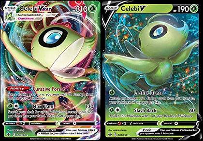 Celebi Vmax & V Chilling Reign - Ultra Rare Card Lot - 007/198 & 008/189 - Holo Rare